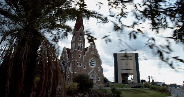 Gorgeous historic building, Christ Church of Windhoek, Namibia, 4k