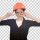 Female construction worker in helmet making, Alpha Channel - VideoHive Item for Sale
