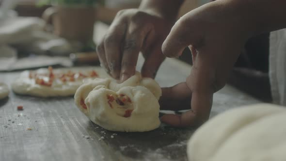 Forming Bun before Baking