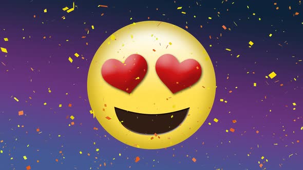 Loved up emoji with heart eyes