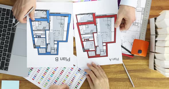 Designer Architect Offers Client Choice of Layout of Apartment in Two Variants