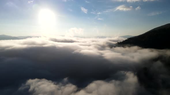 Above the Clouds Mountains Blue Sky