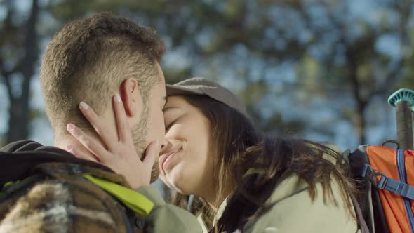 Romantic Young Couple Spending Time Outdoors