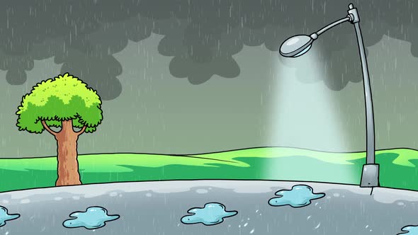 Cartoon Rainy Day