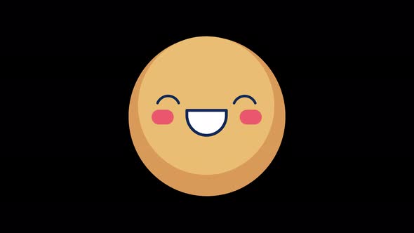 Animated Emoji Laughter Face Infinite loop alpha channel transparent background 4K