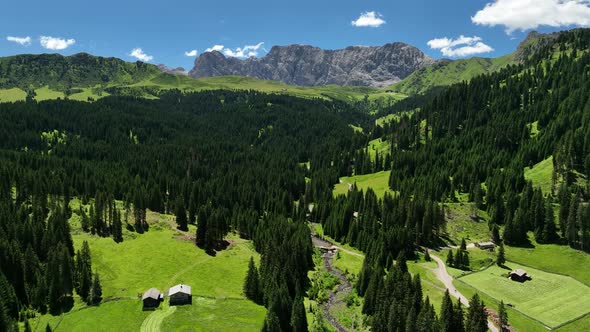 Beautiful summer day in the Dolomites mountains