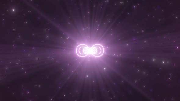 Infinity Symbol Sign Shape Moving Bright Neon Lights Tunnel Forever