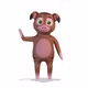 Brown Pig Welcome on White Background - VideoHive Item for Sale