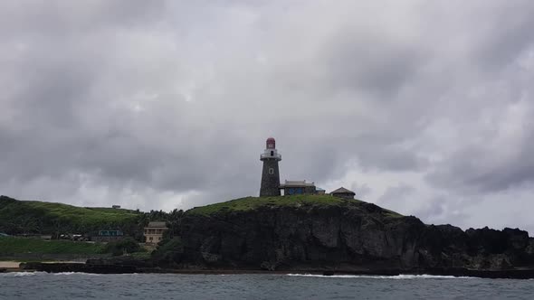 Revolving around a lighthouse at the edge of the island in Batanes, Philippines