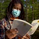 Black Man Wears Face Mask While Learning About eCommerce Profit From Book - VideoHive Item for Sale