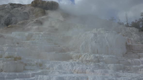 Steaming mineral formations at Yellowstone National Park