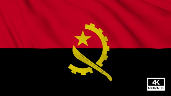 Angola Flag Waving Slowly Looped