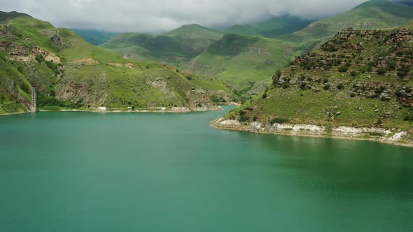 Lake Gizhgit in the Caucasus Mountains