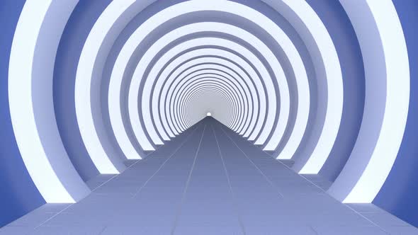 Blue Round Corridor Modern Architect Tunnel alt