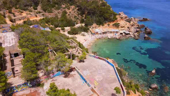 Cala d'en Serra beach in Ibiza, Spain