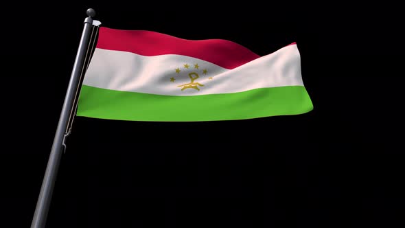 Tajikistan Flag With Alpha Channel  4K