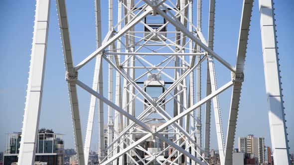 View from gondola on ferris wheel