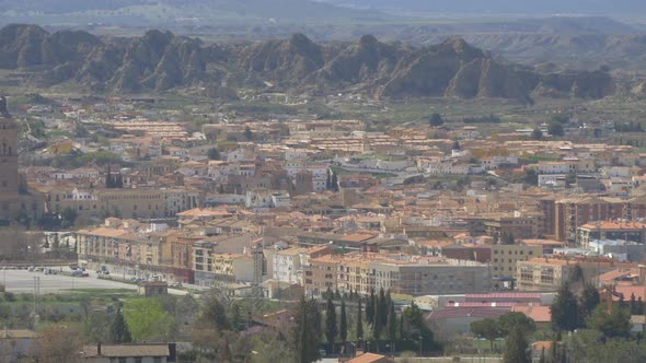 Pan left view of Guadix