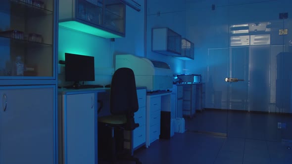 Blood sampling laboratory. An Empty Medical Laboratory With No People.