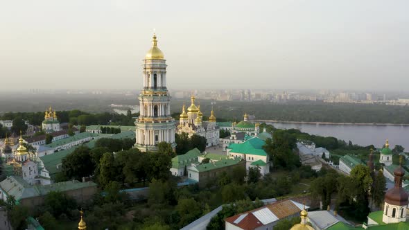 Magical Aerial View of the Kiev Pechersk Lavra Monastery