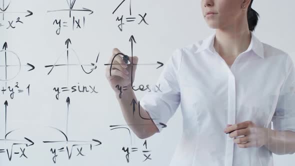 Woman Drawing Different Graphs