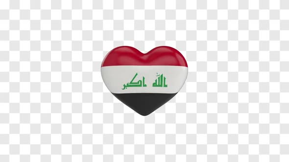 Iraq Flag on a Rotating 3D Heart