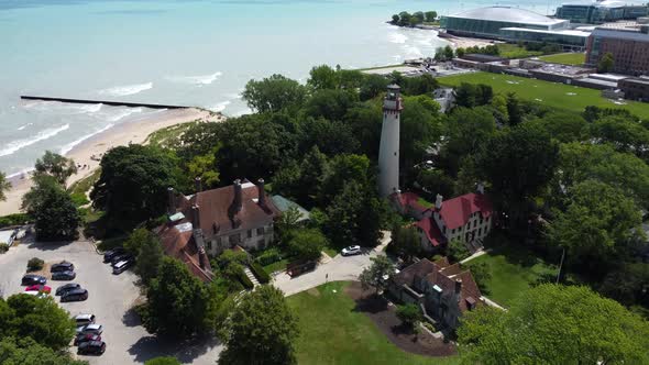 historic Grosse Point Light in Evanston, Illinois. Construction was completed in 1873. The lighthous