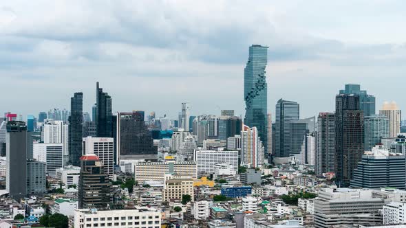 Time Lapse Cityscape and Highrise Buildings in Metropolis City Center