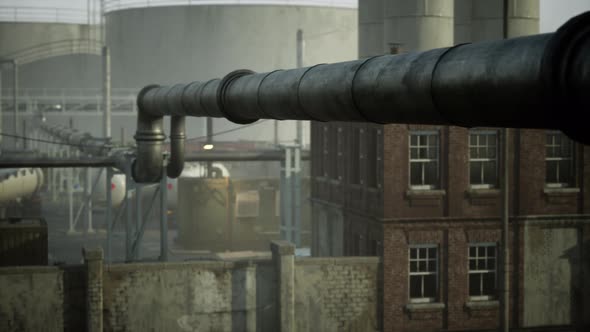 Industrial View at Oil Refinery Plant Form Industry Zone alt