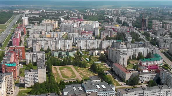 Aerial View of Novocheboksarsk City in Russia