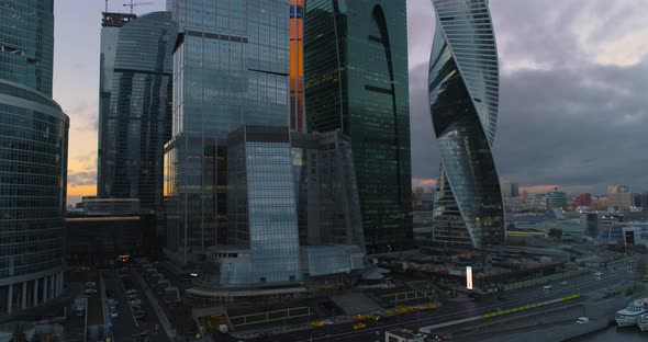Business Center Moscow City. Aerial