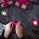 Female Hands Tying New Year Gifts - VideoHive Item for Sale