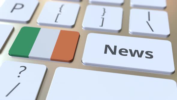 News Text and Flag of the Republic of Ireland on the Keys