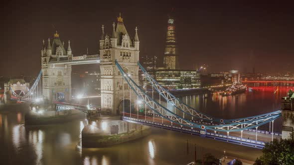 Time Lapse of the historic Tower Bridge in London England