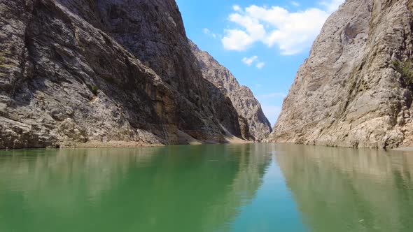 Huge Steep Cliffs Canyon in the Euphrates River Delta Dramatic Geological Wonder in Turkey