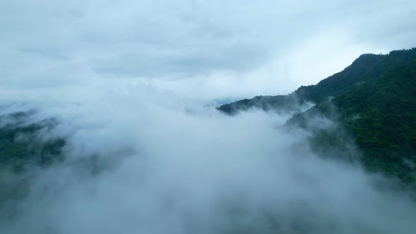 4K Aerial Drone shot flying over beautiful mountain ridge.