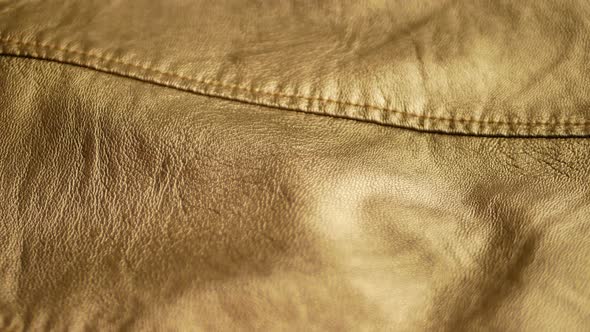 Golden Yellow Synthetic Leather Jacket