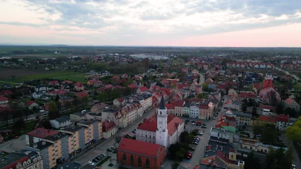 Aerial View of Small Town in Europe