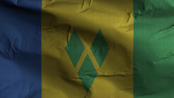 Saint Vincent And The Grenadines Flag Textured Waving Background 4K