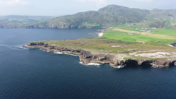 Aerial View of Muckross Head During the Summer A Small Peninsula West of Killybegs County Donegal