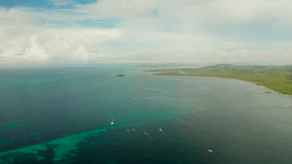 Blue Sea and Clouds in the Philippines