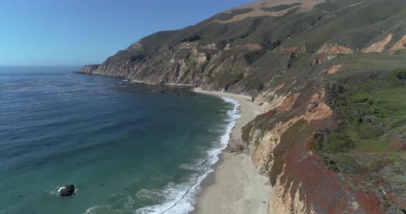 Aerial View of Big Sur Coast High Way 1 near Monterrey California