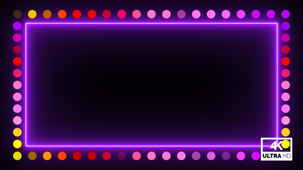 Multicolor Neon Lights Border Abstract Glow Tik Tok Trend Background Loop V8