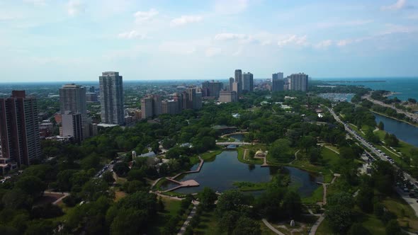 Chicago Aerial Footage Over Lincoln Park