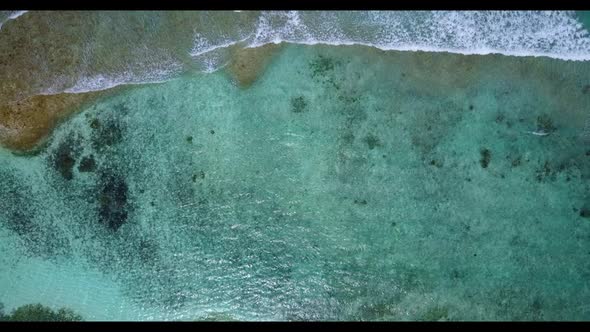 Aerial drone sky of luxury sea view beach adventure by aqua blue sea and white sand background of a 