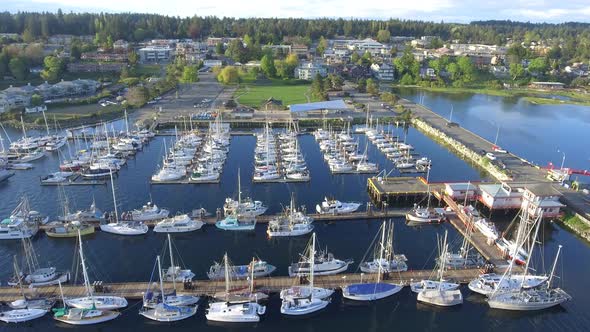 Aerial  view of  boat marina.