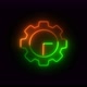 Brown Green Neon Light Gear Clock Isolated On Black Background - VideoHive Item for Sale