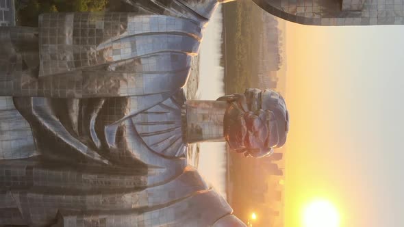 Vertical Video  Motherland Monument in Kyiv Ukraine