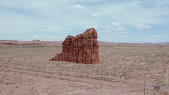 Spectacular Natural Rock Formation in Southwest Navajo Nation Desert, Aerial