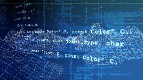 Digitally generated video of mountain 